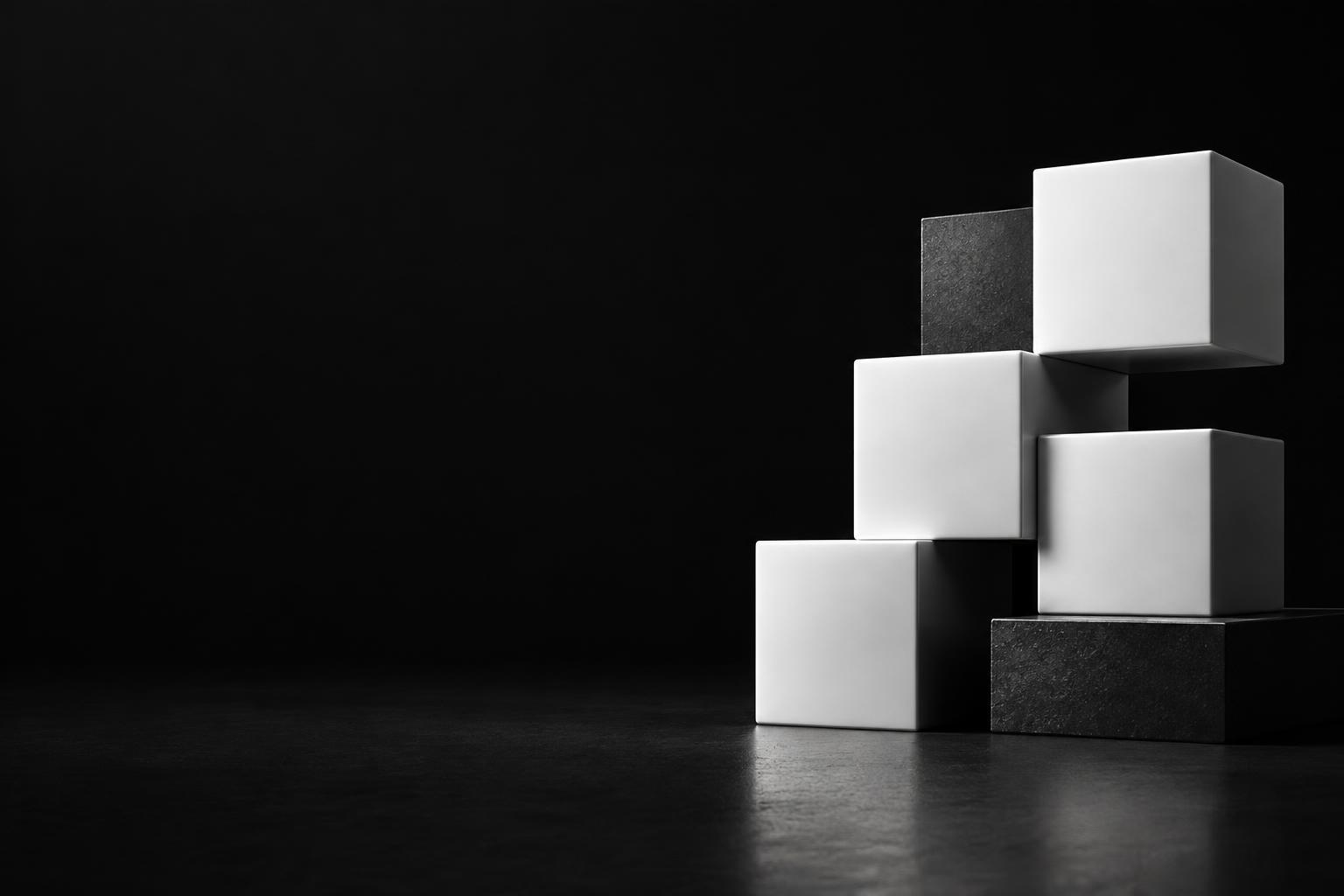Abstract black and white geometric blocks